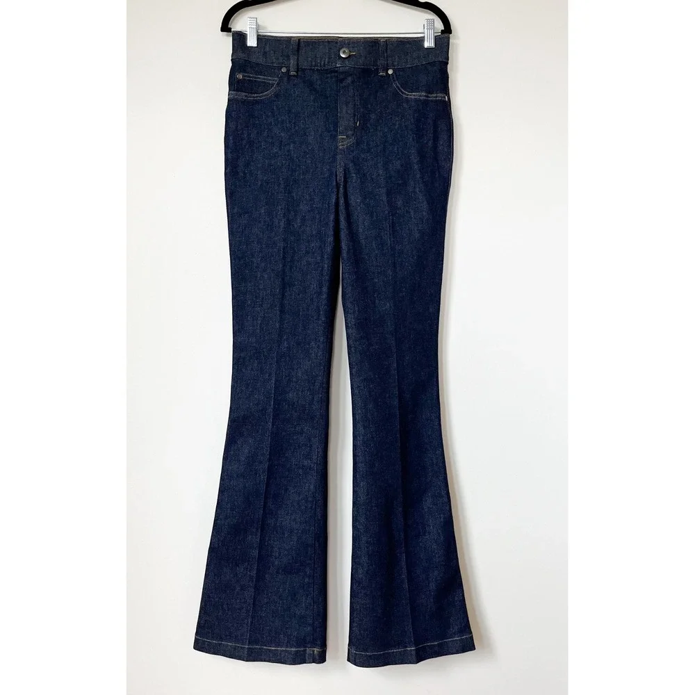Spanx SpanxShape EveryWear Flare Pull On Denim Jeans Raw Indigo Womens Medium